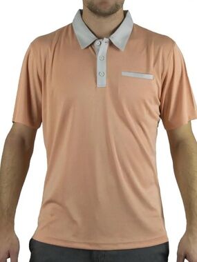 Swannies Slit Pocket Polo in Light Orange XL